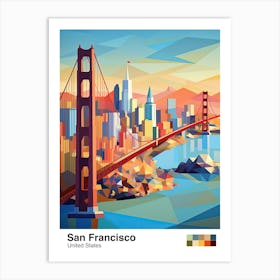 San Francisco, Usa, Geometric Illustration 4 Poster Art Print