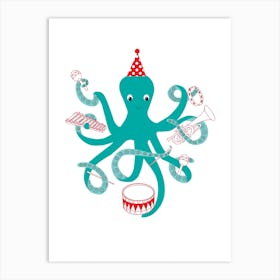 Musical Octopus Art Print