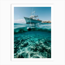 Fishing Boat In The Sea Art Print