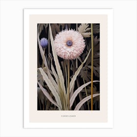 Flower Illustration Cornflower 4 Poster Art Print