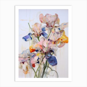 Abstract Flower Painting Iris 1 Art Print