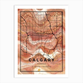 Calgary Map Art Print