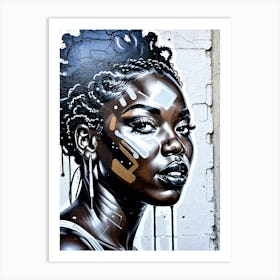 Graffiti Mural Of Beautiful Black Woman 351 Art Print