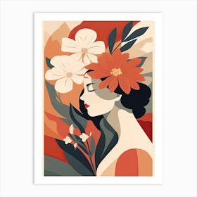 Bloom Body Woman Portrait Orange Tones 14 Art Print