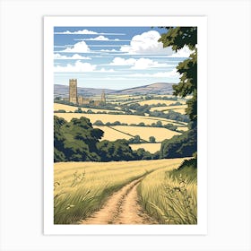 Cotswold Way England 3 Vintage Travel Illustration Art Print