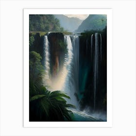 Tumpak Sewu, Indonesia Peaceful Oil Art  (1) Art Print