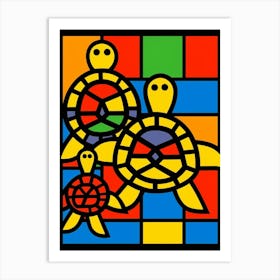 Turtles Abstract Pop Art 2 Art Print