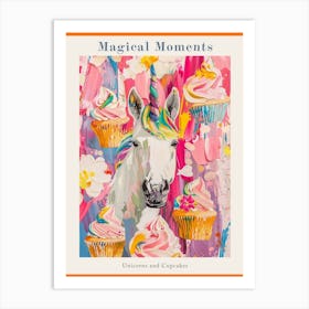 Unicorn Rainbow Cupcake Painting Poster Art Print