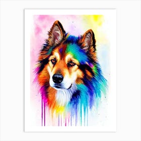 Belgian Tervuren Rainbow Oil Painting Dog Art Print