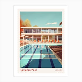 Hampton Pool London Swimming Poster Art Print