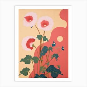 Morning Glories Flower Big Bold Illustration 3 Art Print