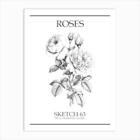 Roses Sketch 63 Poster Art Print