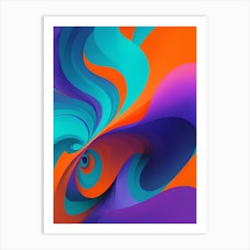 Abstract Colorful Waves Vertical Composition 60 Art Print