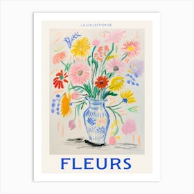 French Flower Poster Asters  Art Print