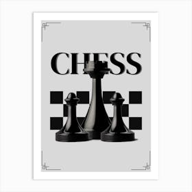 Chess balck and white Art Print