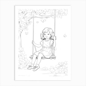 Line Art Inspired By The Swing 1 Art Print