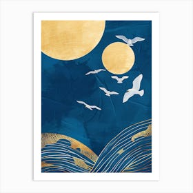 Seagulls In The Sky 3 Art Print