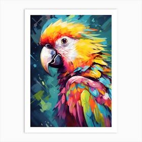 Bright Digital Watercolour Parrot 1 Art Print
