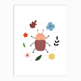 Cute Insect Beetle Art Print