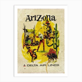 Vintage Travel Poster ― Arizona Delta Air Lines Art Print