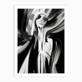 Enlightenment Abstract Black And White 5 Art Print