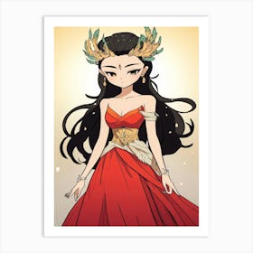 Girl In A Red Dress 1 Art Print