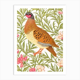 Partridge 2 William Morris Style Bird Art Print