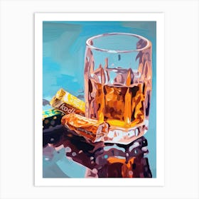 A Glass Of Water Oil Painting 2 Art Print