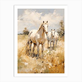 Horses Painting In Buenos Aires Province, Argentina 1 Art Print