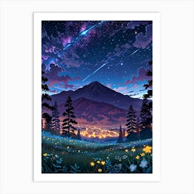 Night Sky Anime aesthetic 10 Art Print