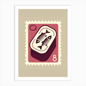 Postage Stamp With Fish Art Print