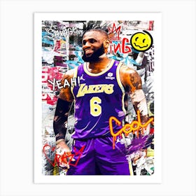 Lebron James La Lakers 2 Art Print