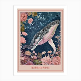 Floral Animal Painting Humpback Whale 3 Poster Art Print