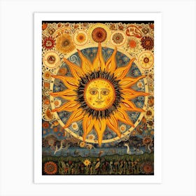 Sun Tapestry Style  Art Print