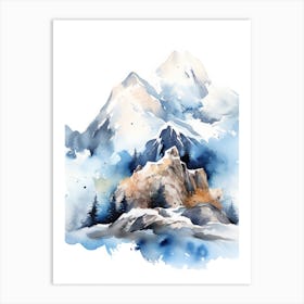 Watercolor Of Mountains 10 Art Print