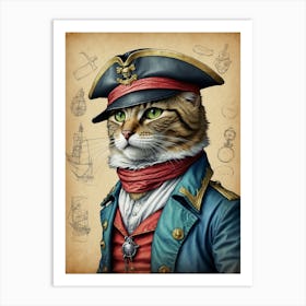 Captain Cat Art Print