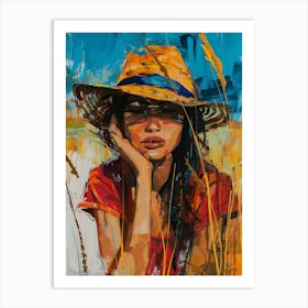 Girl In A Hat 1 Art Print