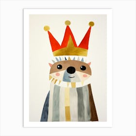 Little Sloth 5 Wearing A Crown Art Print