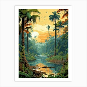Sundarbans Danum Valley Conservation Area Pixel Art 1 Art Print