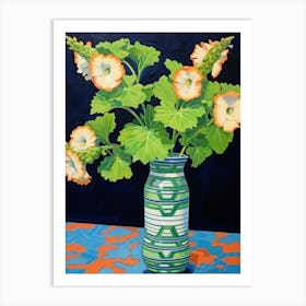 Flowers In A Vase Still Life Painting Hollyhock 4 Art Print