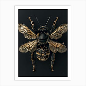 Golden Bee Art Art Print