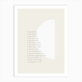 Affirmations Sage Green Art Print