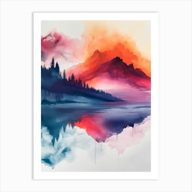 Abstraction Watercolor Dreamscape Art Print