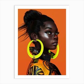 Neon Hoop Earrings Art Print