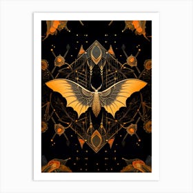 Geometric Bat Illustration 2 Art Print