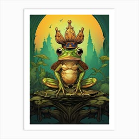Flying Frog Crown Storybook 6 Art Print