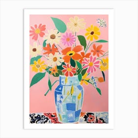 Flower Painting Fauvist Style Zinnia 3 Art Print