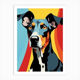 Bright Rainbow Dobermann 2 Art Print