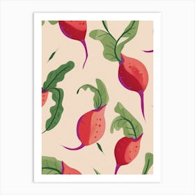 Radish Pattern Illustration 3 Art Print