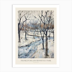 Winter City Park Poster Franklin Delano Roosevelt Park Philadelphia 3 Art Print